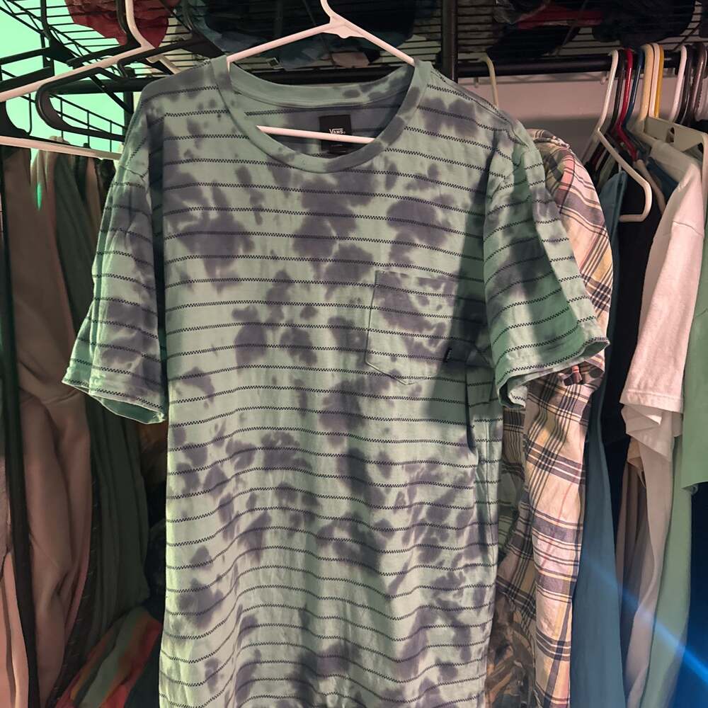 Vans Tie-Dye Checkerstripe II Celadon Green T-Shirt